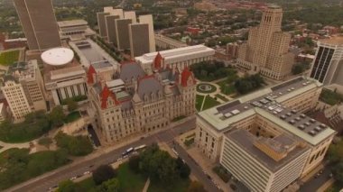 Albany hava uçan şehir eyalet başkenti binalar üzerinde