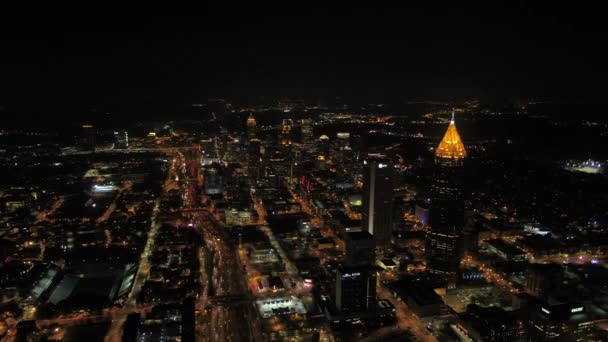 Atlanta Aerial V250 Volando Sobre Centro Ciudad Panorámica Con Vistas — Vídeos de Stock