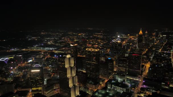 Atlanta Aerial V253 Voando Sobre Centro Cidade Panning Com Vistas — Vídeo de Stock