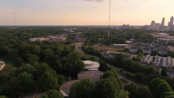 Atlanta Aerial V278 Létání Nízko Kolem Centra Carter Plným Výhledem — Stock video