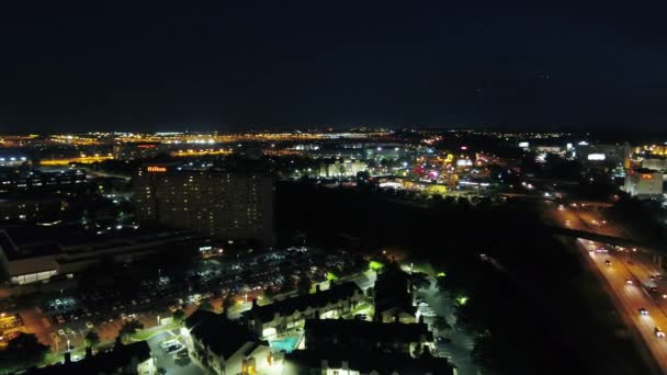 Atlanta Aerial V299 Voando Baixo Além Hartsfield Jackson Aeroporto Panning — Vídeo de Stock