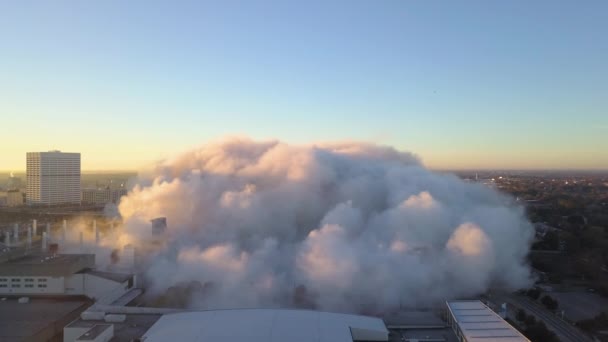 Atlanta V307 Georgia Dome Implosão Rescaldo Voando Vistas Baixas Nascer — Vídeo de Stock