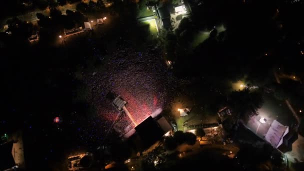 Atlanta Aerial V311 Birdseye Volando Alrededor Del Festival Música Noche — Vídeos de Stock