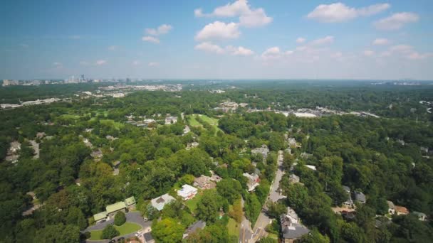 Atlanta Aerial V326 Lecący Nisko Wokół Obszaru Ansley Park Słoneczny — Wideo stockowe