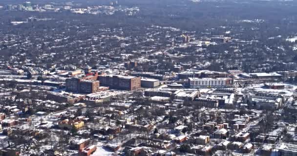 Atlanta Aerial V408 Schneepanorama Mit Blick Auf Den Old Fourth — Stockvideo