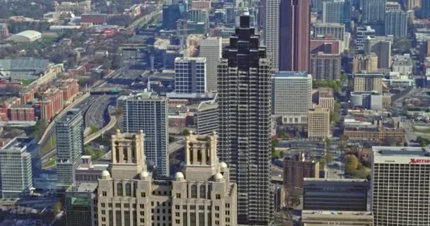 2018 Atlanta Aerial V433 Panning Downtown Looking Midtown Buckhead March — 비디오