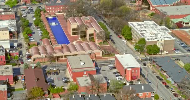 Atlanta Aerial V437 Panning Low High Looking Out Mlk Center — Stock Video