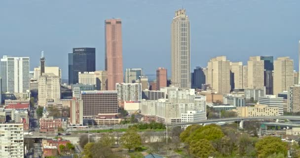 Atlanta Aerial V436 Vista Panorâmica Linha Reta Centro Cidade Março — Vídeo de Stock