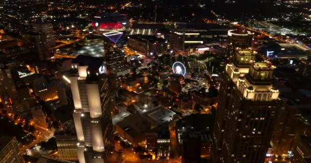 Atlanta Aerial V454 Vista Panorâmica Centro Cidade Olhando Para Centro — Vídeo de Stock