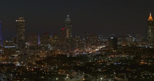 Atlanta Aerial V525 Midden Het Centrum Snel Reizen Panoramisch Van — Stockvideo
