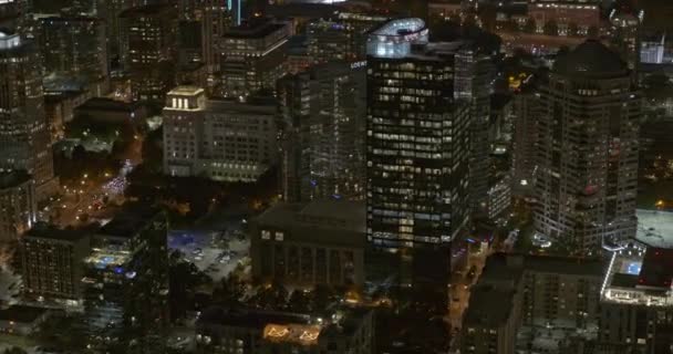 Atlanta Aerial V573 Panning Nachtansicht Von Midtown Oktober 2019 — Stockvideo