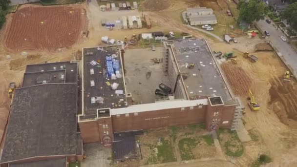 Atlanta Aerial V578 Pibirdseye Видом Зону Строительства Школы Old Foxward — стоковое видео