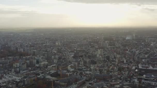 Anvers Belgique Aerial Panoramique Autour Centre Ville Avec Vue Sur — Video