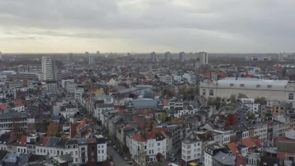 Antwerpen Belgien Flyg V13 Flyg Lågt Över Zuid Distriktet Med — Stockvideo