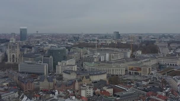 Bryssel Belgien Flygfoto Flyg Över Stadsdelen Marollen Och Stalingrad Med — Stockvideo