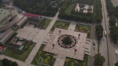 Shanghai China Aerial v62 Birdeye dikey ayrıntılı görünüm Halk Meydanı - Ekim 2018