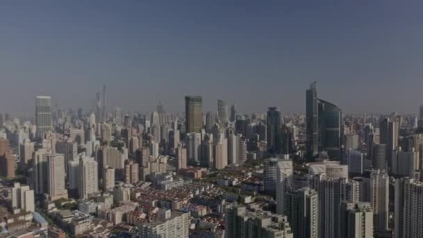 Shanghai Kina Flygfoto V122 Sann Stadsbild Panorama Oktober 2018 — Stockvideo