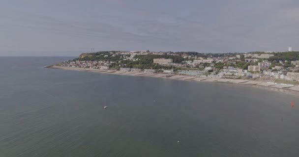 Havre France Aerial Krajobraz Miejski Lecący Wzdłuż Trasy Nadmorskiej Sierpień — Wideo stockowe