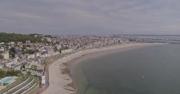 Havre France Aerial Cityscape View Beach Promenade August 2018 — Stock Video