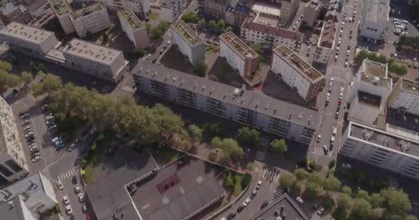 Havre France Aerial V15 Κάθετη Θέα Στο Αστικό Τοπίο Κοντά — Αρχείο Βίντεο