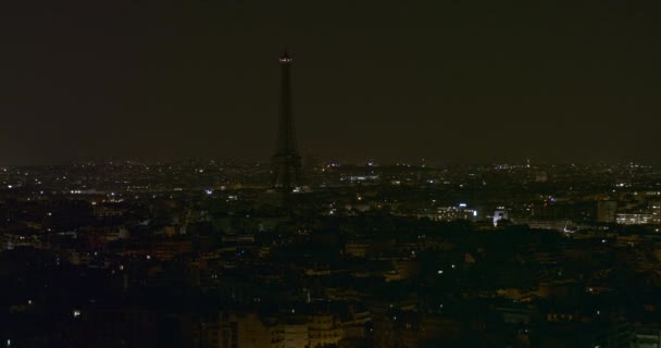 Tour Eiffel Paris France Sombre Vue Sur Ville Août 2018 — Video