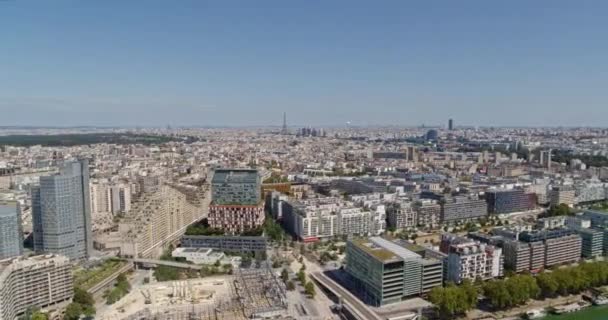 Paris Fransa Havayolları V24 Panoramik Şehir Manzarası Inşaat Manzaralı Billancourt — Stok video