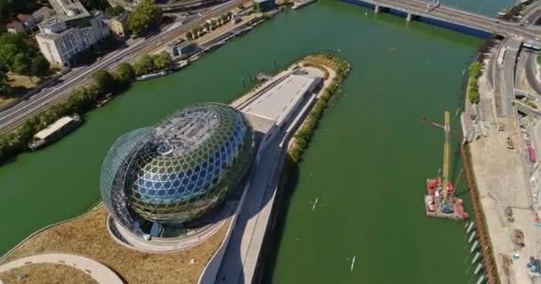 Paris France Havayolları V23 Panning Seine Müzikali Ile Seguin Manzarasının — Stok video