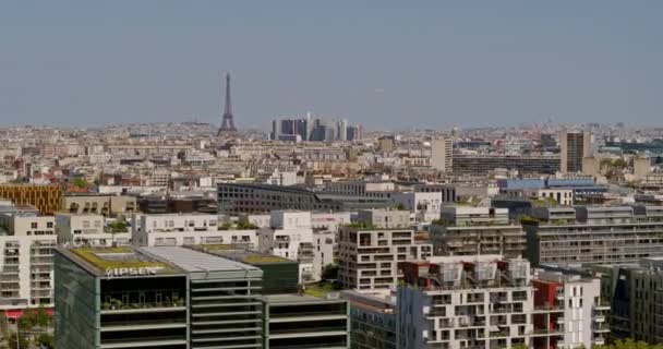 Paris Frankrike Flygfoto V30 Kvartersbyggnad Detalj Med Utsikt Över Stadsbilden — Stockvideo