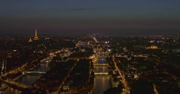 Paris France Aerial V45 Vista Panorâmica Cidade Com Torre Eiffel — Vídeo de Stock