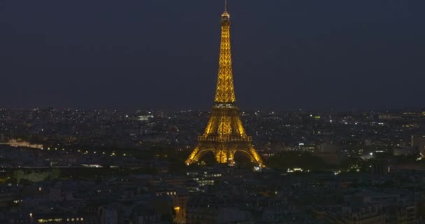 Paris France Aerial V61 Torre Eiffel Dettaglio Vista Dalla Prospettiva — Video Stock