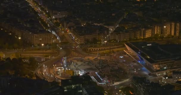 Paris France Aerial V64 Birdseye Neuilly Porte Maillot Construction Panoramique — Video