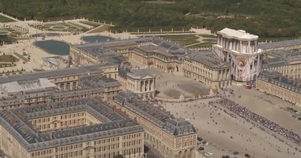 Paryż Francja Aerial V73 Panning Birdseye Palace City Scape Sierpień — Wideo stockowe