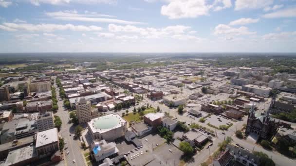 Macon Georgia Luchtfoto Birdseye Uitzicht Laag Vliegen Rond Het Centrum — Stockvideo