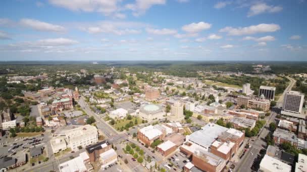 Macon Georgia Aerial Voando Baixo Cruzamento Sobre Centro Cidade Outubro — Vídeo de Stock