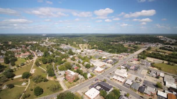 Macon Georgia Aerial Alacsonyan Repül Rose Hill Temető Városképe Felé — Stock videók