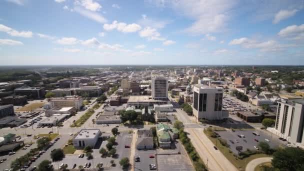Macon Georgia Aerial Flying Downtown Area Panning Cityscape Říjen 2017 — Stock video