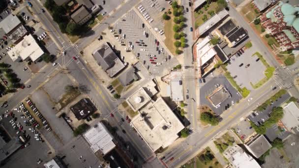 Macon Georgia Aerial V13 Вертикальный Вид Городской Пейзаж Автомобили Октябрь — стоковое видео