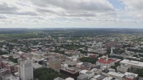 Savannah Georgia Aerial V30 Panoramatický Panoramatický Panoramatický Panoramatický Výhled Výšky — Stock video