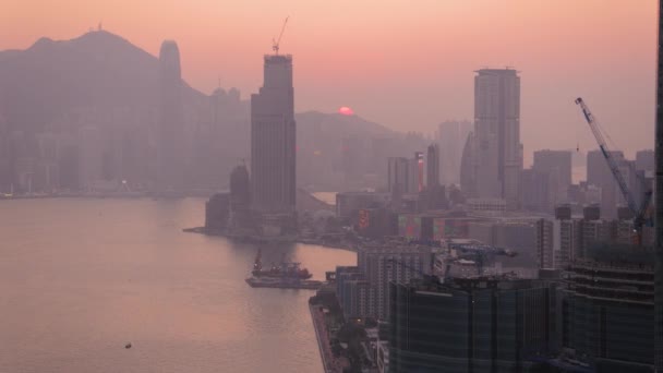Hongkong Antenn V23 Flyg Över Kowloon Bay Med Utsikt Över — Stockvideo