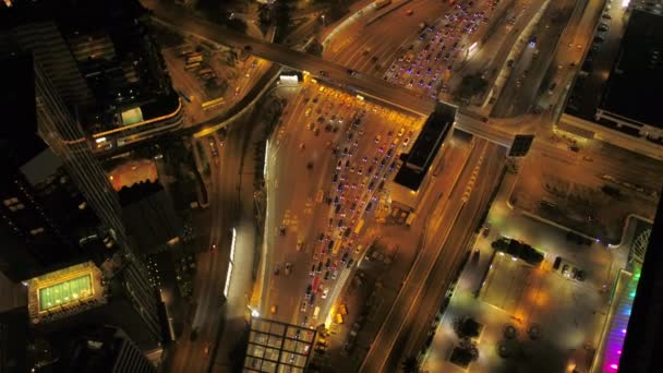 Hong Kong Aerial V24 Voando Sobre Cross Harbour Tunnel Entrada — Vídeo de Stock