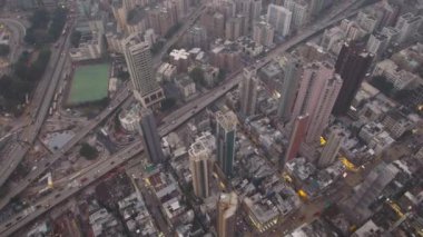 Hong Kong Havacılık v63 Birdseye Manzarası Kowloon Şehri üzerinde uçuyor - Şubat 2017