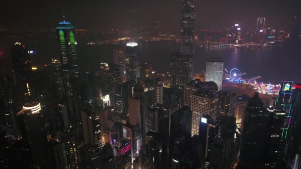 Hong Kong Aerial V51 Voando Baixo Sobre Distrito Central Com — Vídeo de Stock