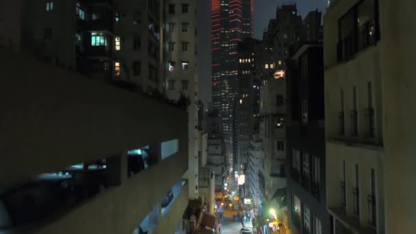 Hong Kong Aerial V68 Flying Low Rising Vertically Cityscape Views — Video Stock