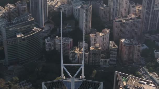 Hong Kong Aerial V75 Closeup Birdseye View Flying Bank China — Stock Video