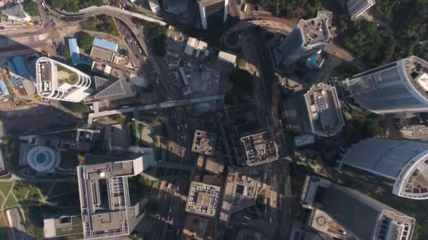 Hong Kong Aerial V77 Repülés Központi Kerület Felett Függőlegesen Lefelé — Stock videók