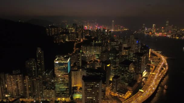 Hong Kong Aerial V82 Terugvliegend Quarry Kowloon Bay Met Uitzicht — Stockvideo