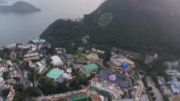 Hong Kong Aerial V155 Birdseye View Flying Ocean Park Area — стоковое видео