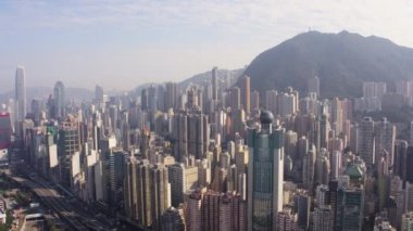 Hong Kong Havacılık v171 Sai Wan üzerinde uçuyor şehir manzarası ile pansiyon - Şubat 2017