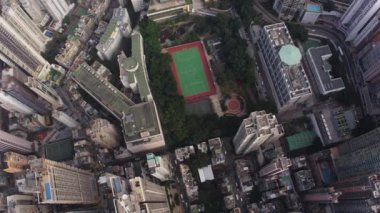 Hong Kong Havacılık v177 Dikey kuş bakışı Tai Ping Shan bölgesinde uçuyor - Şubat 2017