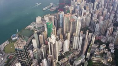 Hong Kong Havacılık v179 Birdeye Manzarası Sai Ying Pun alanı üzerinde uçuyor - Şubat 2017